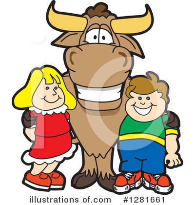 Royalty-Free (RF) Bull Mascot Clipart Illustration by Mascot Junction - Stock Sample #1281661