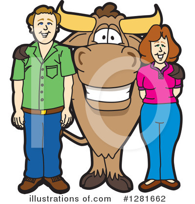 Royalty-Free (RF) Bull Mascot Clipart Illustration by Mascot Junction - Stock Sample #1281662