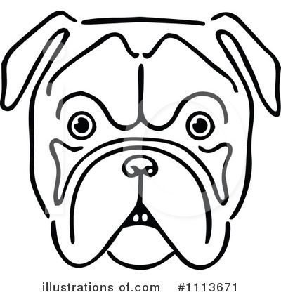 Royalty-Free (RF) Bulldog Clipart Illustration by Prawny Vintage - Stock Sample #1113671