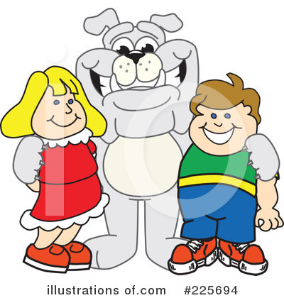 Royalty-Free (RF) Bulldog Mascot Clipart Illustration by Mascot Junction - Stock Sample #225694