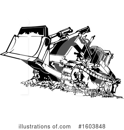Bulldozer Clipart #1603848 by dero