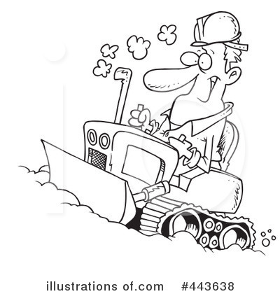 Royalty-Free (RF) Bulldozer Clipart Illustration by toonaday - Stock Sample #443638