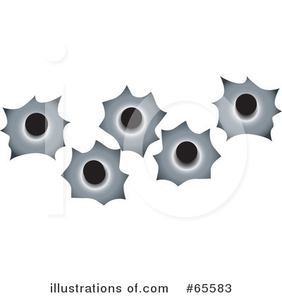 Royalty-Free (RF) Bullet Holes Clipart Illustration by Dennis Holmes Designs - Stock Sample #65583