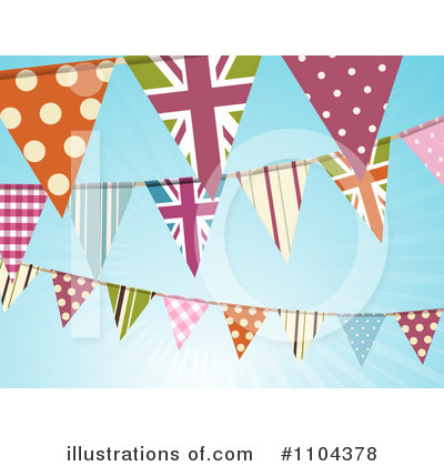 Royalty-Free (RF) Bunting Clipart Illustration by Elaine Barker - Stock