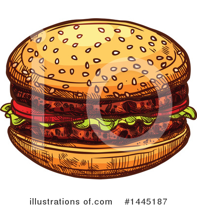 Royalty-Free (RF) Burger Clipart Illustration by Vector Tradition SM - Stock Sample #1445187