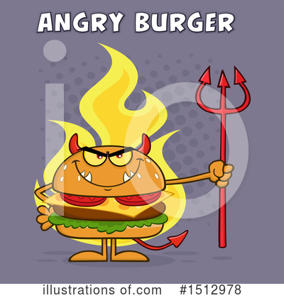 Royalty-Free (RF) Burger Clipart Illustration by Hit Toon - Stock Sample #1512978