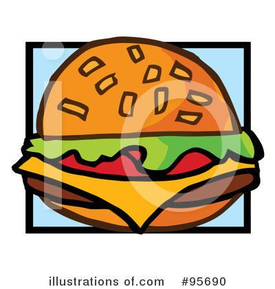 Royalty-Free (RF) Burger Clipart Illustration by Hit Toon - Stock Sample #95690
