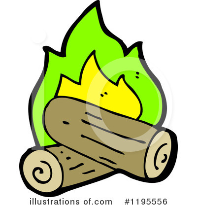 Royalty-Free (RF) Burning Logs Clipart Illustration by lineartestpilot - Stock Sample #1195556