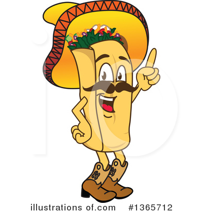 Burrito Clipart #1365712 by Mascot Junction