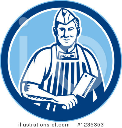 Royalty-Free (RF) Butcher Clipart Illustration by patrimonio - Stock Sample #1235353