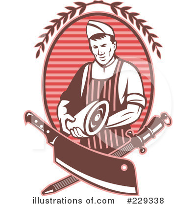 Royalty-Free (RF) Butcher Clipart Illustration by patrimonio - Stock Sample #229338