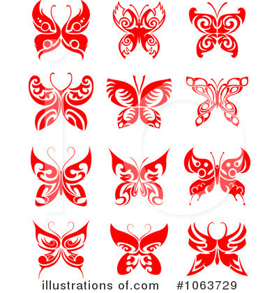 Royalty-Free (RF) Butterflies Clipart Illustration by Vector Tradition SM - Stock Sample #1063729