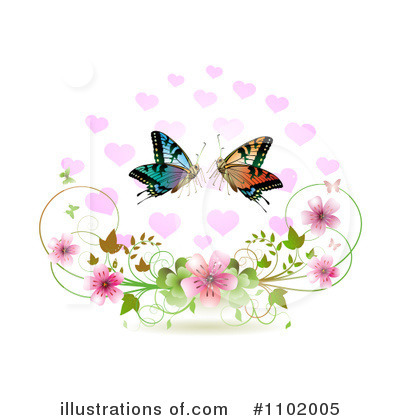 Royalty-Free (RF) Butterflies Clipart Illustration by merlinul - Stock Sample #1102005