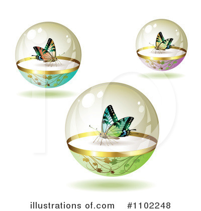 Royalty-Free (RF) Butterflies Clipart Illustration by merlinul - Stock Sample #1102248