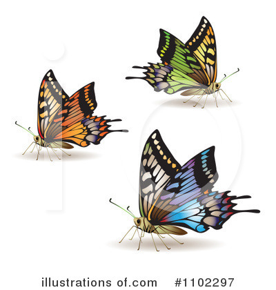 Royalty-Free (RF) Butterflies Clipart Illustration by merlinul - Stock Sample #1102297
