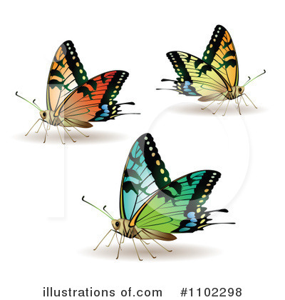 Royalty-Free (RF) Butterflies Clipart Illustration by merlinul - Stock Sample #1102298
