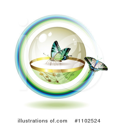 Royalty-Free (RF) Butterflies Clipart Illustration by merlinul - Stock Sample #1102524