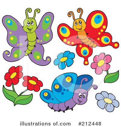 Royalty-Free (RF) Butterflies Clipart Illustration by visekart - Stock Sample #212448