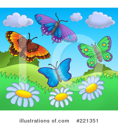 Royalty-Free (RF) Butterflies Clipart Illustration by visekart - Stock Sample #221351