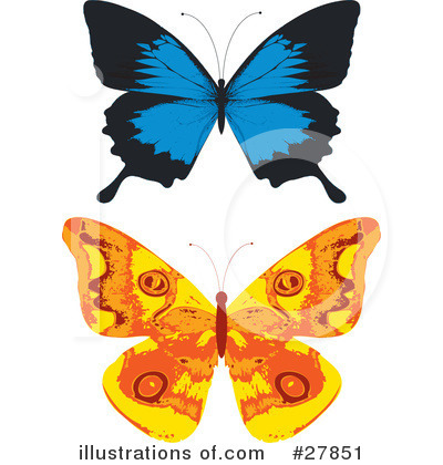 Royalty-Free (RF) Butterflies Clipart Illustration by KJ Pargeter - Stock Sample #27851