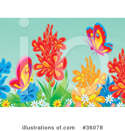 Royalty-Free (RF) Butterflies Clipart Illustration by Alex Bannykh - Stock Sample #36078