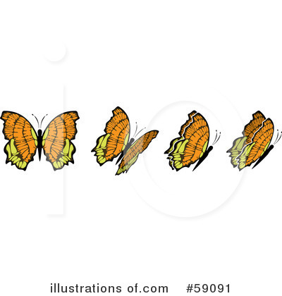 Royalty-Free (RF) Butterflies Clipart Illustration by Frisko - Stock Sample #59091