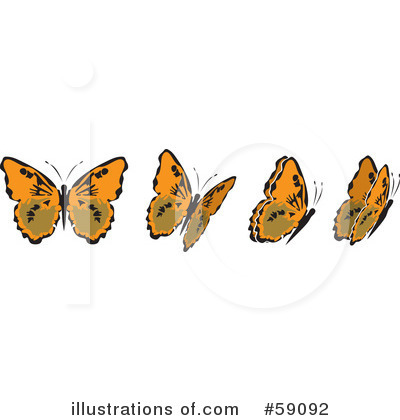 Royalty-Free (RF) Butterflies Clipart Illustration by Frisko - Stock Sample #59092