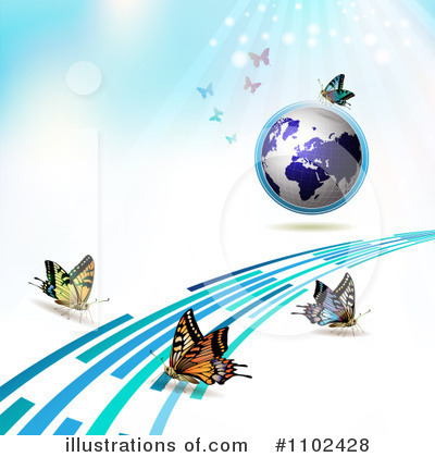 Royalty-Free (RF) Butterfly Background Clipart Illustration by merlinul - Stock Sample #1102428