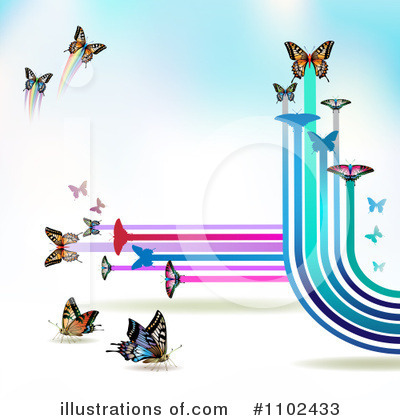 Royalty-Free (RF) Butterfly Background Clipart Illustration by merlinul - Stock Sample #1102433