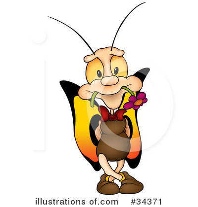 Royalty-Free (RF) Butterfly Character Clipart Illustration by dero - Stock Sample #34371