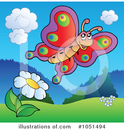 Royalty-Free (RF) Butterfly Clipart Illustration by visekart - Stock Sample #1051494