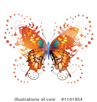 Royalty-Free (RF) Butterfly Clipart Illustration by merlinul - Stock Sample #1101954