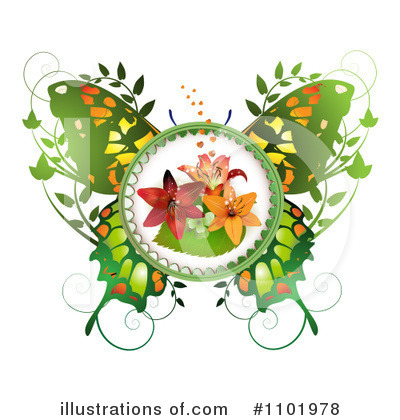 Royalty-Free (RF) Butterfly Clipart Illustration by merlinul - Stock Sample #1101978