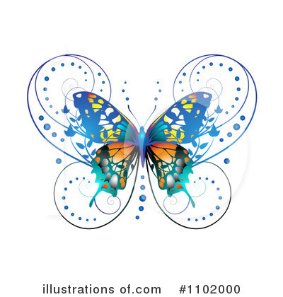 Royalty-Free (RF) Butterfly Clipart Illustration by merlinul - Stock Sample #1102000