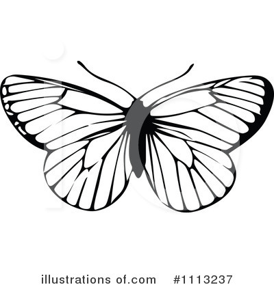 Royalty-Free (RF) Butterfly Clipart Illustration by Prawny Vintage - Stock Sample #1113237