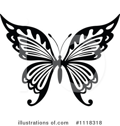 Royalty-Free (RF) Butterfly Clipart Illustration by Vector Tradition SM - Stock Sample #1118318