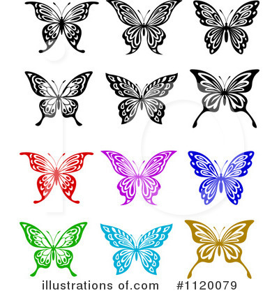 Royalty-Free (RF) Butterfly Clipart Illustration by Vector Tradition SM - Stock Sample #1120079