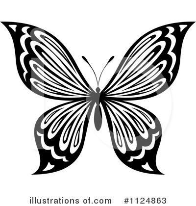 Royalty-Free (RF) Butterfly Clipart Illustration by Vector Tradition SM - Stock Sample #1124863