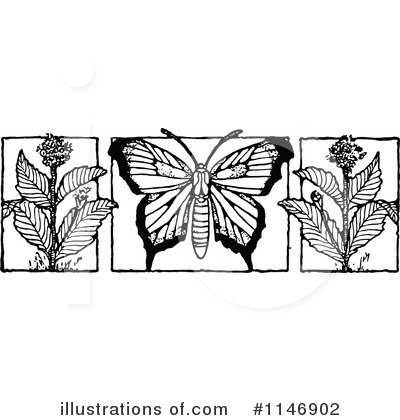 Royalty-Free (RF) Butterfly Clipart Illustration by Prawny Vintage - Stock Sample #1146902