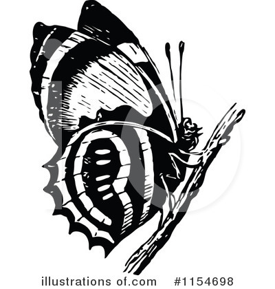 Royalty-Free (RF) Butterfly Clipart Illustration by Prawny Vintage - Stock Sample #1154698