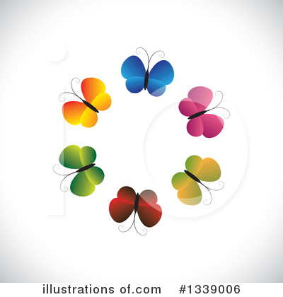 Royalty-Free (RF) Butterfly Clipart Illustration by ColorMagic - Stock Sample #1339006