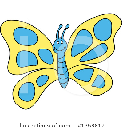 Royalty-Free (RF) Butterfly Clipart Illustration by LaffToon - Stock Sample #1358817