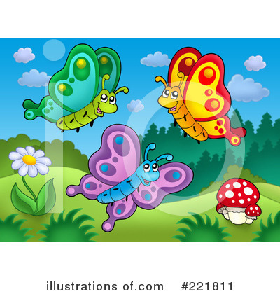 Royalty-Free (RF) Butterfly Clipart Illustration by visekart - Stock Sample #221811