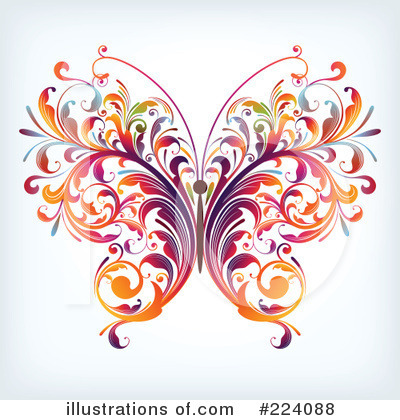 Royalty-Free (RF) Butterfly Clipart Illustration by OnFocusMedia - Stock Sample #224088