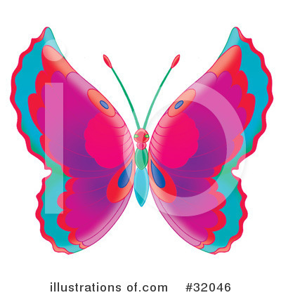 Royalty-Free (RF) Butterfly Clipart Illustration by Alex Bannykh - Stock Sample #32046