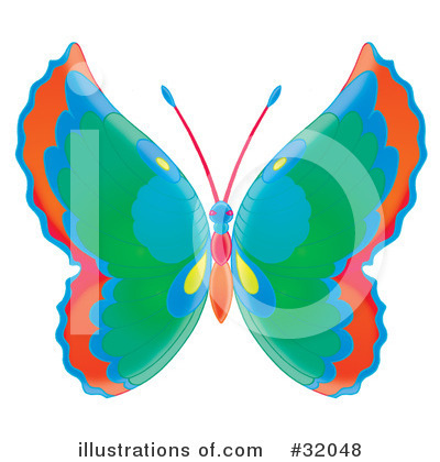 Royalty-Free (RF) Butterfly Clipart Illustration by Alex Bannykh - Stock Sample #32048