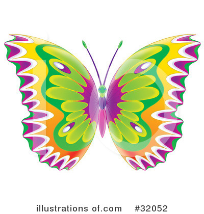 Royalty-Free (RF) Butterfly Clipart Illustration by Alex Bannykh - Stock Sample #32052
