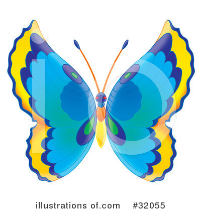 Royalty-Free (RF) Butterfly Clipart Illustration by Alex Bannykh - Stock Sample #32055