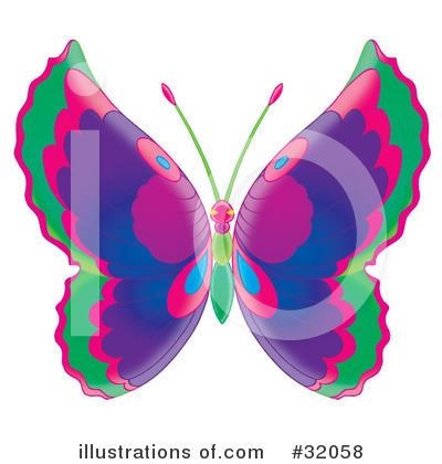 Royalty-Free (RF) Butterfly Clipart Illustration by Alex Bannykh - Stock Sample #32058