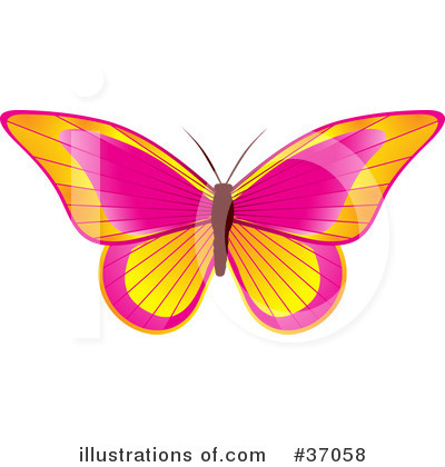 Royalty-Free (RF) Butterfly Clipart Illustration by elaineitalia - Stock Sample #37058